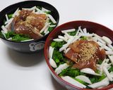 かぶ菜シャキシャキ!お刺身漬け丼作り方5写真