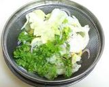 豚ばら焼き肉の葱オイルサラダ仕立て作り方1写真