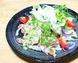 豚ばら焼き肉の葱オイルサラダ仕立て作り方8写真