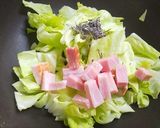 コシアブラ、キャベツ、卵などの簡単炒め物作り方3写真