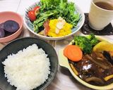 煮込みハンバーグメイン夕飯献立作り方4写真