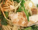 Tくんの朝活☆鶏肉と菜の花のスパゲッティ作り方7写真