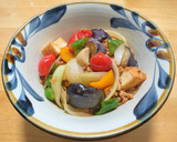 冷凍揚げなすと彩り野菜の味噌炒め作り方8写真