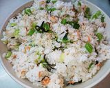 小松菜干しエビ塩昆布混ぜごはん作り方5写真