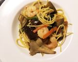 なす&舞茸&えびバター白だし醤油パスタ♡作り方9写真
