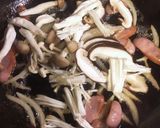 キャベツとキノコのクリームパスタ作り方3写真