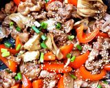 豚こま肉と椎茸・ピーマンの甘辛炒め☆弁当作り方7写真