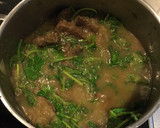 牛肉と新玉ねぎと蕪の葉の煎り酒煮作り方6写真