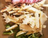 簡単！筍と豚肉のチンジャオロース風作り方1写真