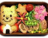 キャラ弁＊おにぎりを食べるプーさん作り方14写真