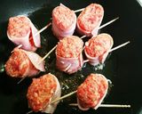 【作り置き】ベーコン巻きハンバーグ作り方4写真