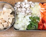 海老と野菜のアーモンドミルクトマトカレー作り方1写真