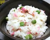桜の花の塩漬けとグリンピースのごはん作り方10写真