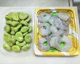 市販の塩茹でそら豆とエビのあんかけ作り方1写真