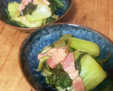 ５分でできる！青梗菜とベーコンの炒め煮作り方6写真