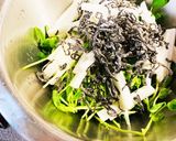 豆苗と長芋の塩昆布あえ作り方1写真