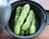 旬を食べよう！レンジで！そら豆の蒸し方作り方3写真