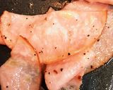 簡単ポーチドエッグとハムのバターソテー丼作り方1写真