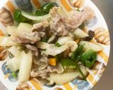 ピリ辛中華鍋味豚こま大根青椒肉絲風作り方14写真