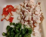 冷蔵庫の残り物で昼ごはん、チャーハン作り方1写真