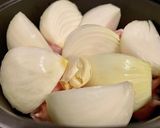 新玉ねぎと手羽元の煮込み作り方1写真