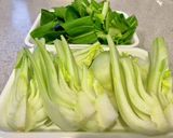 挽き肉とチンゲン菜のオイスターソース炒め作り方1写真