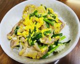 豚コマにら玉丼作り方6写真