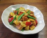 彩夏野菜とベーコンのカレー炒め作り方8写真
