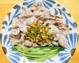 冷やし茹で豚のネギソースがけ（蒜泥白肉）作り方7写真