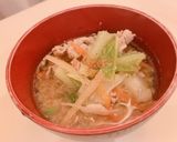 春の豚汁(春キャベツ入り)作り方5写真