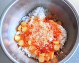 スモークチーズとかつお節のおにぎり作り方2写真