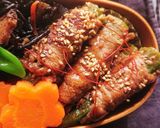 お弁当★オクラの味噌にんにくピリ辛肉巻き作り方6写真