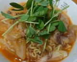 コストコチキンの鶏ガラスープ麺。作り方3写真