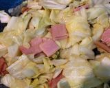#キャベツとベーコンの炒め物　カレー風味作り方2写真