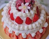 母の日に*苺の2段デコレーションケーキ作り方46写真