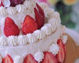 母の日に*苺の2段デコレーションケーキ作り方44写真