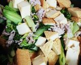 しろ菜と厚揚げ・豚肉の炒め煮作り方3写真