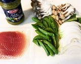 新玉とスナップエンドウの生ハムパスタ作り方1写真