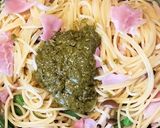 新玉とスナップエンドウの生ハムパスタ作り方4写真