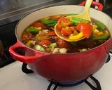 鶏肉と夏野菜のつけそば作り方4写真
