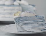 天然ハーブの青いミルクレープケーキ作り方29写真