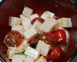 簡単！トマトと豆腐の梅ドレッシング和え作り方1写真