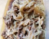 *リメイク 牛丼の具の厚焼き卵*作り方1写真