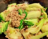 挽き肉とチンゲン菜のオイスターソース炒め作り方5写真