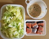 レンジで簡単♪春キャベツと鮭の重ね蒸し作り方1写真