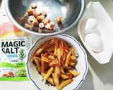 【簡単】余ったパスタで！オープンオムレツ作り方1写真