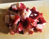 糸島うめ液茶漬け　タコの梅肉和え作り方1写真
