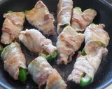 チーズ入りピーマンの豚バラ巻き〜辛味噌〜作り方4写真