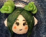 キャラ弁＊小松菜でおだんご頭の女の子作り方4写真