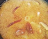 シイタケと長ネギの味噌汁作り方3写真